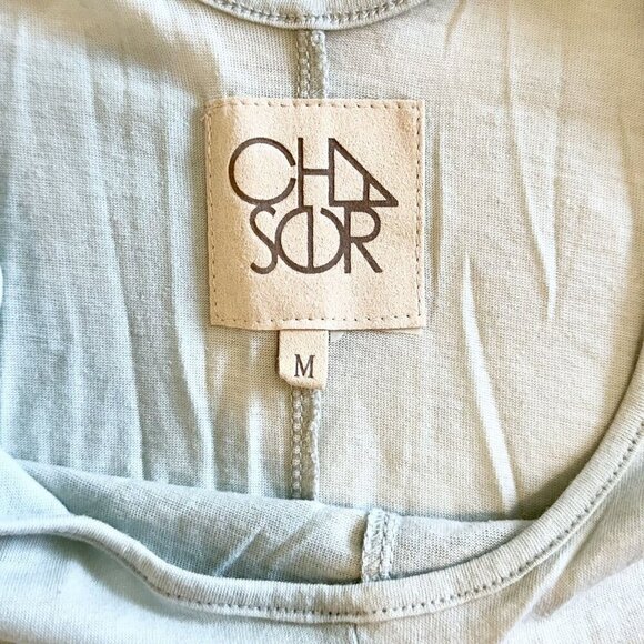 Chaser Casual Oversized Light Blue Strappy Cold Shoulder Long Sleeve Top - Mediu - Picture 2 of 4